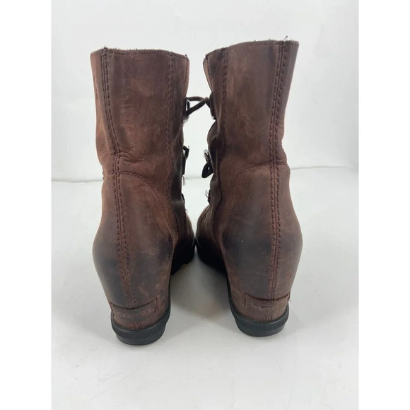 Sorel Women's Joan Of Arctic Wedge Cattail Red NL3018 908 Lace Wedge Boot SZ 10 - Picture 8 of 11